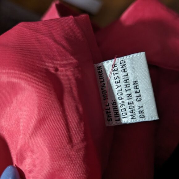 Talbots Women's Size 14W Pink Irish Linen Sleeveless Shift Knee Length Dress - Picture 6 of 7